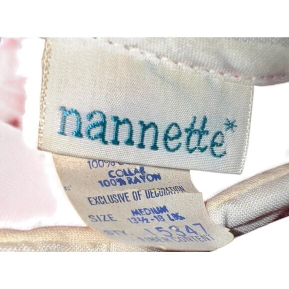 Vintage Nannette Red Velveteen Baby Romper White Deer Applique 3-6 Mo Made in US - Picture 6 of 11